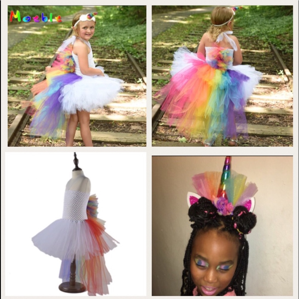 NEW IN PACKAGE Unicorn tutu with rainbow mane